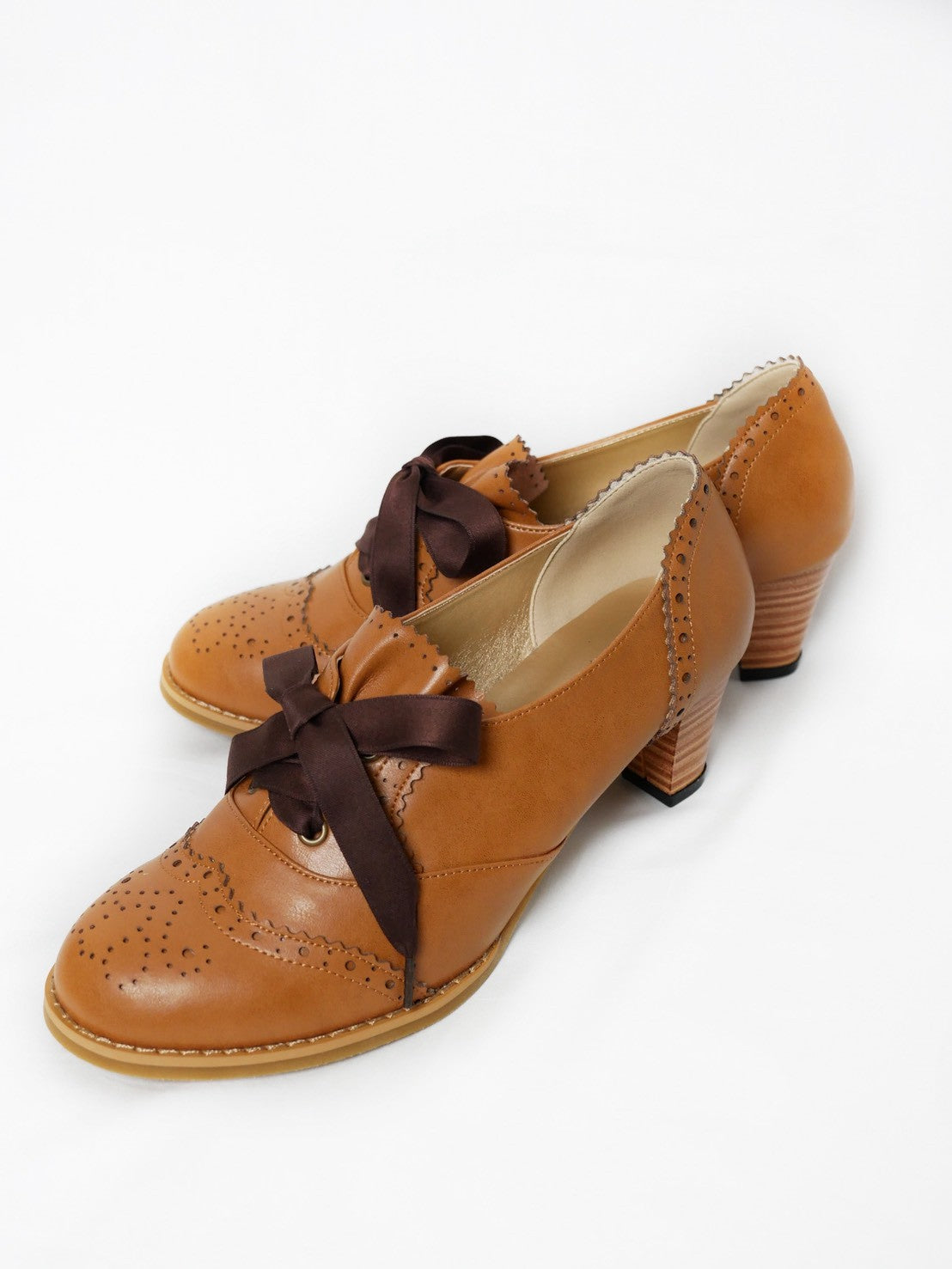 [Victorian maiden] Victorian maiden Victorian lace-up shoes combination/camel brown/ivory 5 sizes★Order period until January 18th (Sunday)★