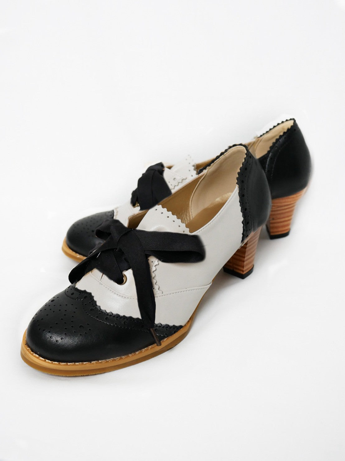 [Victorian maiden] Victorian maiden Victorian lace-up shoes combination/camel brown/ivory 5 sizes★Order period until January 18th (Sunday)★