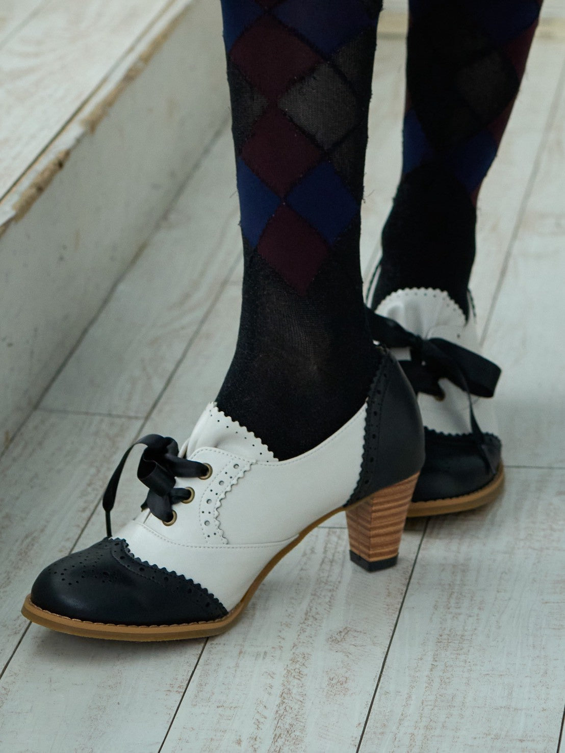 [Victorian maiden] Victorian maiden Victorian lace-up shoes combination/camel brown/ivory 5 sizes★Order period until January 18th (Sunday)★