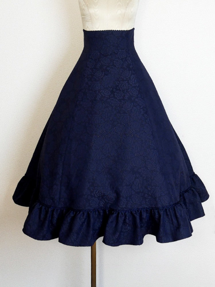 【Victorian maiden】ヴィクトリアンメイデン　　マトラッセローズハイウエストスカート　カメオローズ/ローズレッド/ダークネイビー