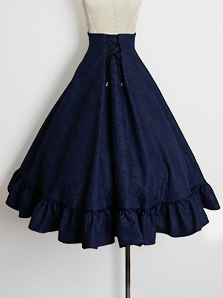 【Victorian maiden】ヴィクトリアンメイデン　　マトラッセローズハイウエストスカート　カメオローズ/ローズレッド/ダークネイビー