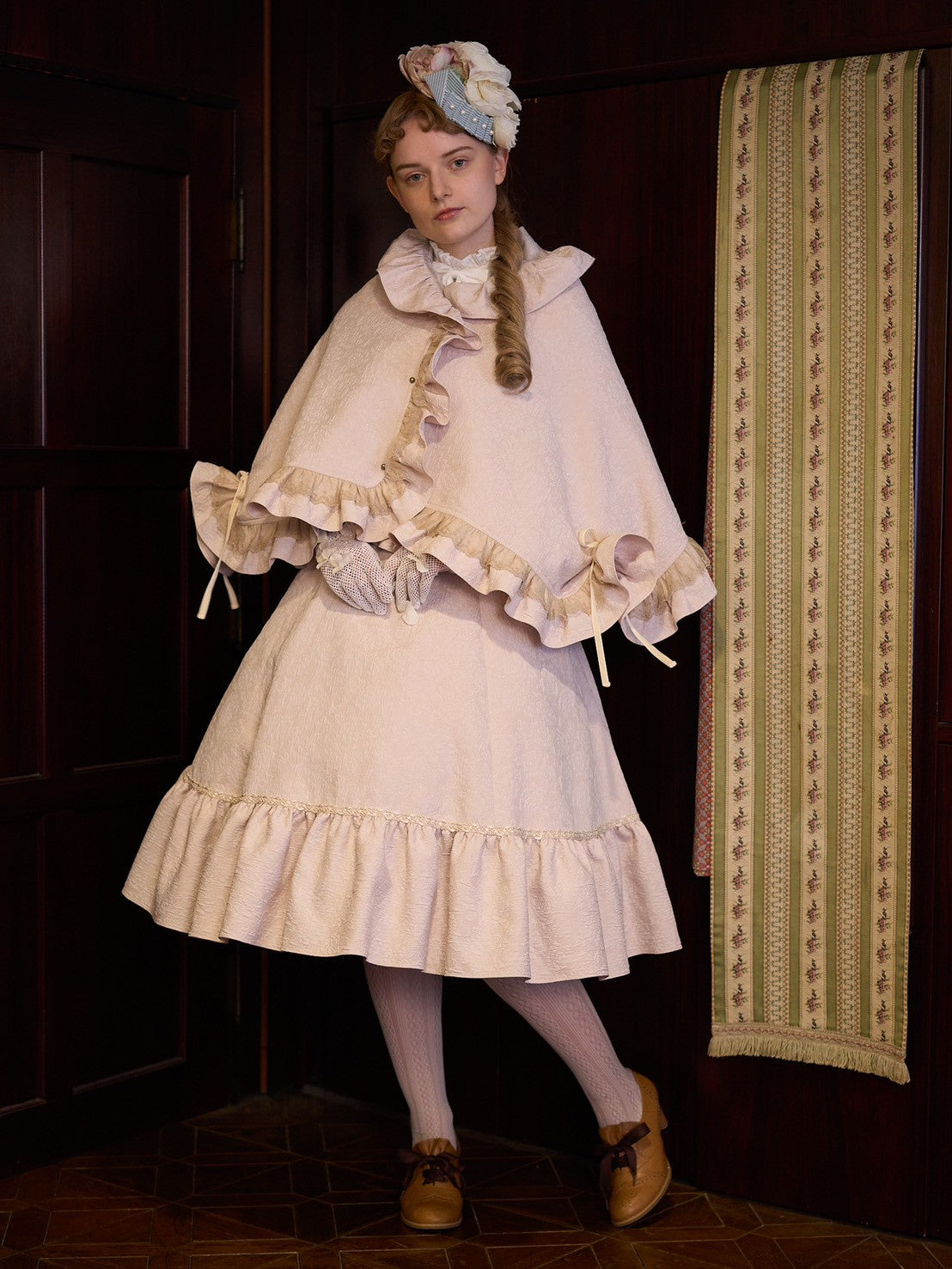 【Victorian maiden】ヴィクトリアンメイデン　　マトラッセローズガウンケープ　カメオローズ/ローズレッド/ダークネイビー