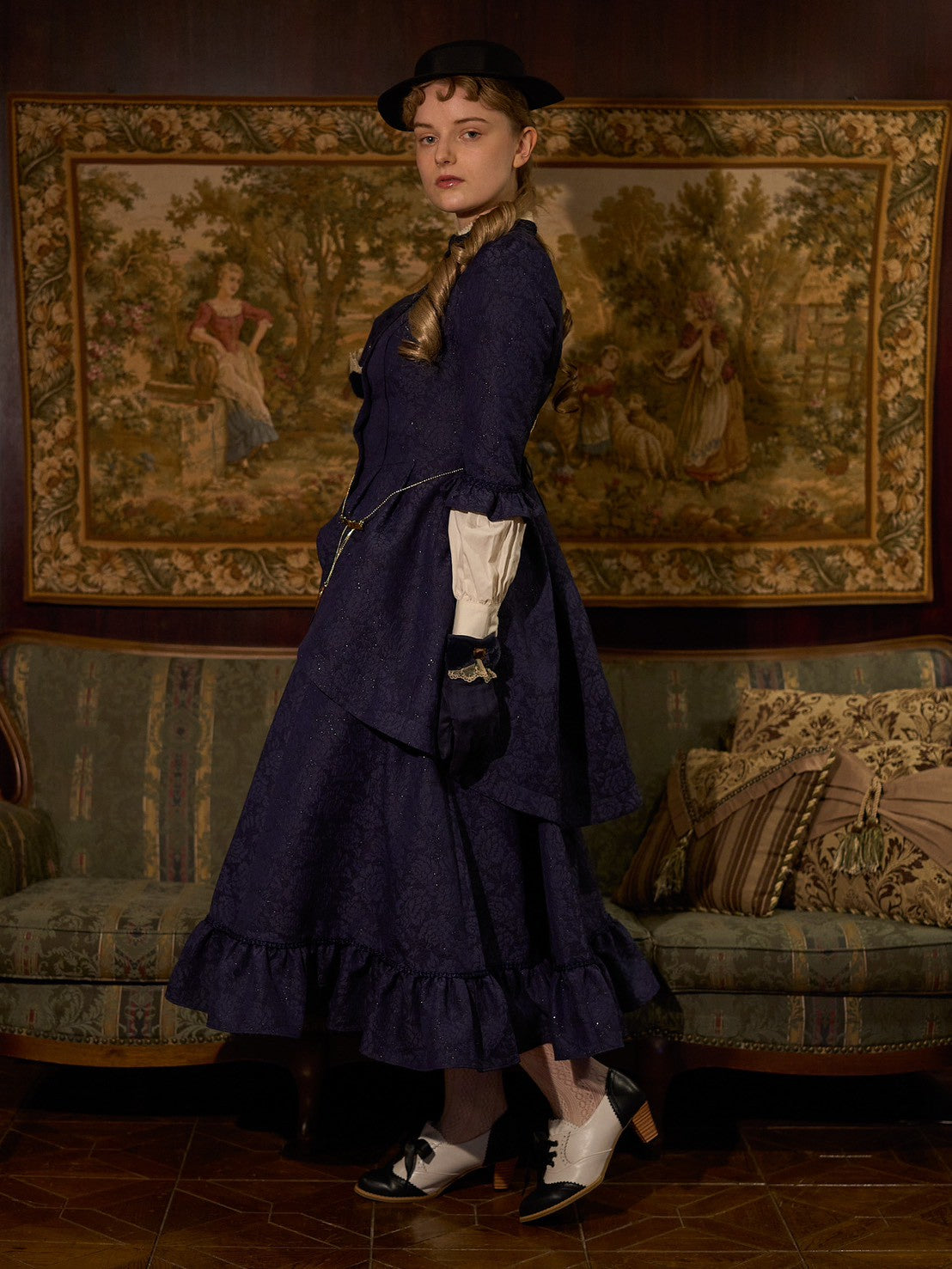 【Victorian maiden】ヴィクトリアンメイデン　　マトラッセローズテイルドレスジャケット　カメオローズ/ローズレッド/ダークネイビー