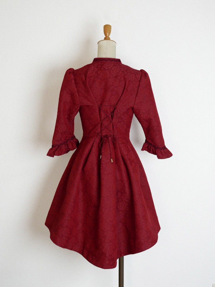 【Victorian maiden】ヴィクトリアンメイデン　　マトラッセローズテイルドレスジャケット　カメオローズ/ローズレッド/ダークネイビー