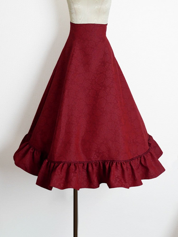 【Victorian maiden】ヴィクトリアンメイデン　　マトラッセローズハイウエストスカート　カメオローズ/ローズレッド/ダークネイビー