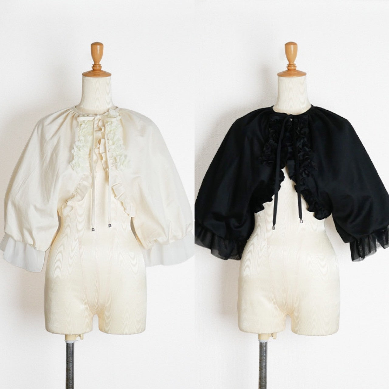 【Victorian maiden】ヴィクトリアンメイデン　ルークフローラルフラッフィーボレロ　アイボリー/ブラック