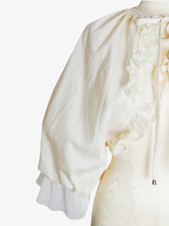 【Victorian maiden】ヴィクトリアンメイデン　ルークフローラルフラッフィーボレロ　アイボリー/ブラック