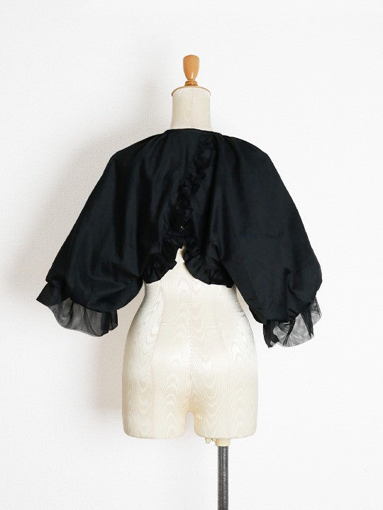【Victorian maiden】ヴィクトリアンメイデン　ルークフローラルフラッフィーボレロ　アイボリー/ブラック