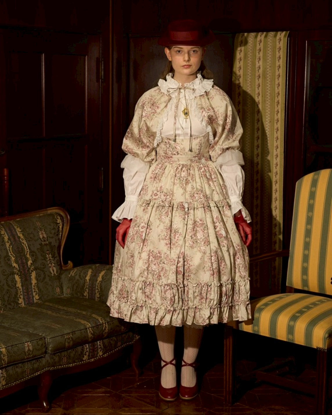 【Victorian maiden】ヴィクトリアンメイデン　★ご予約受付中★クラシカルブーケフリルエプロンドレス