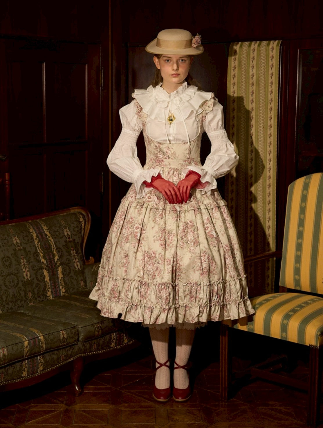 【Victorian maiden】ヴィクトリアンメイデン　★ご予約受付中★クラシカルブーケフリルエプロンドレス