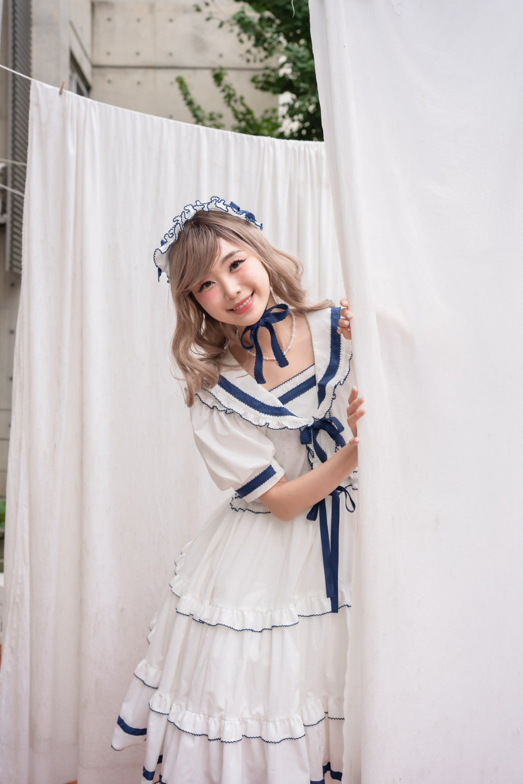 【Baroque】バロック　★ご予約受付中★　Perles de roséeセーラーワンピース　4色展開　M~L/XL