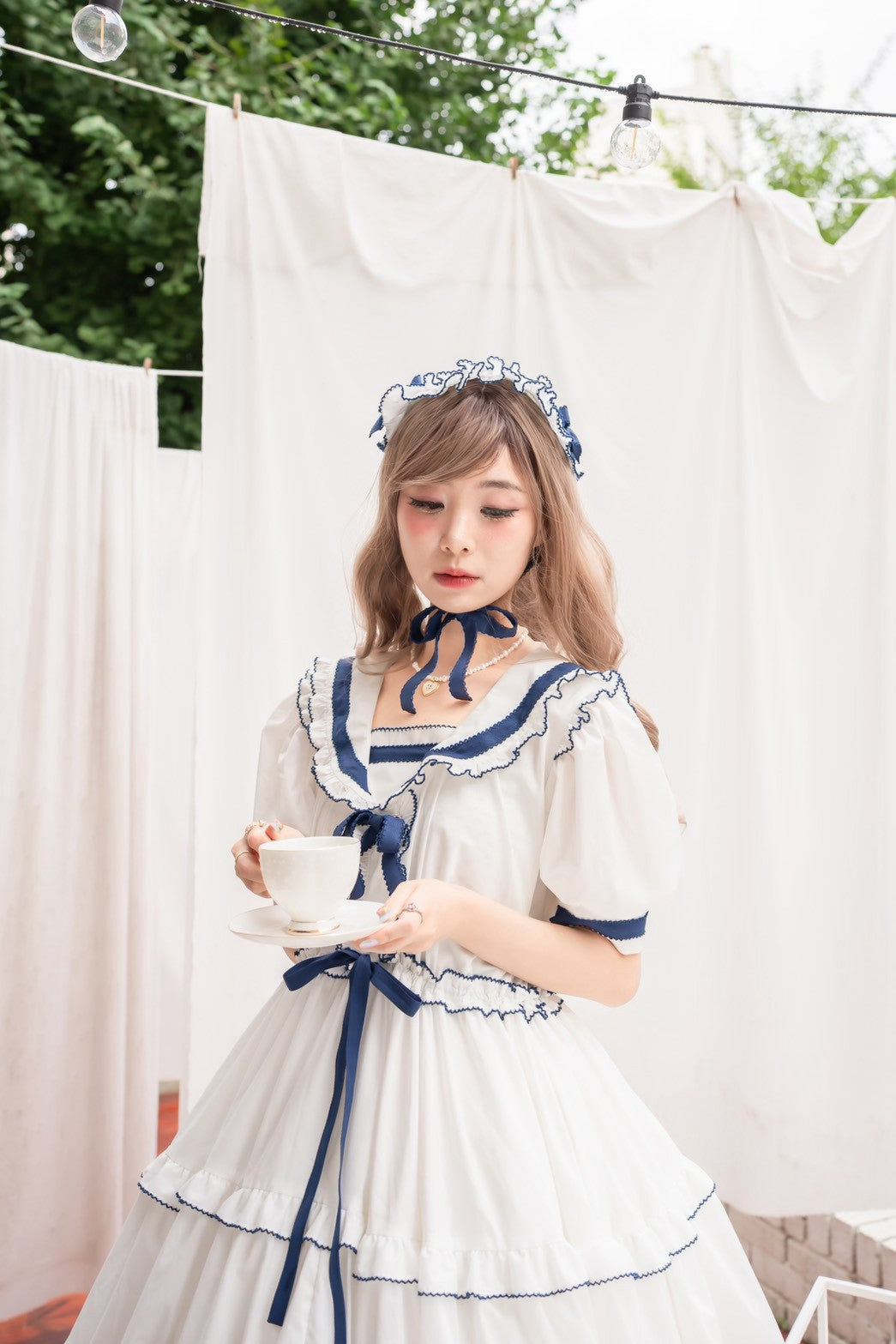 【Baroque】バロック　★ご予約受付中★　Perles de roséeセーラーヘッドドレス　4色展開　