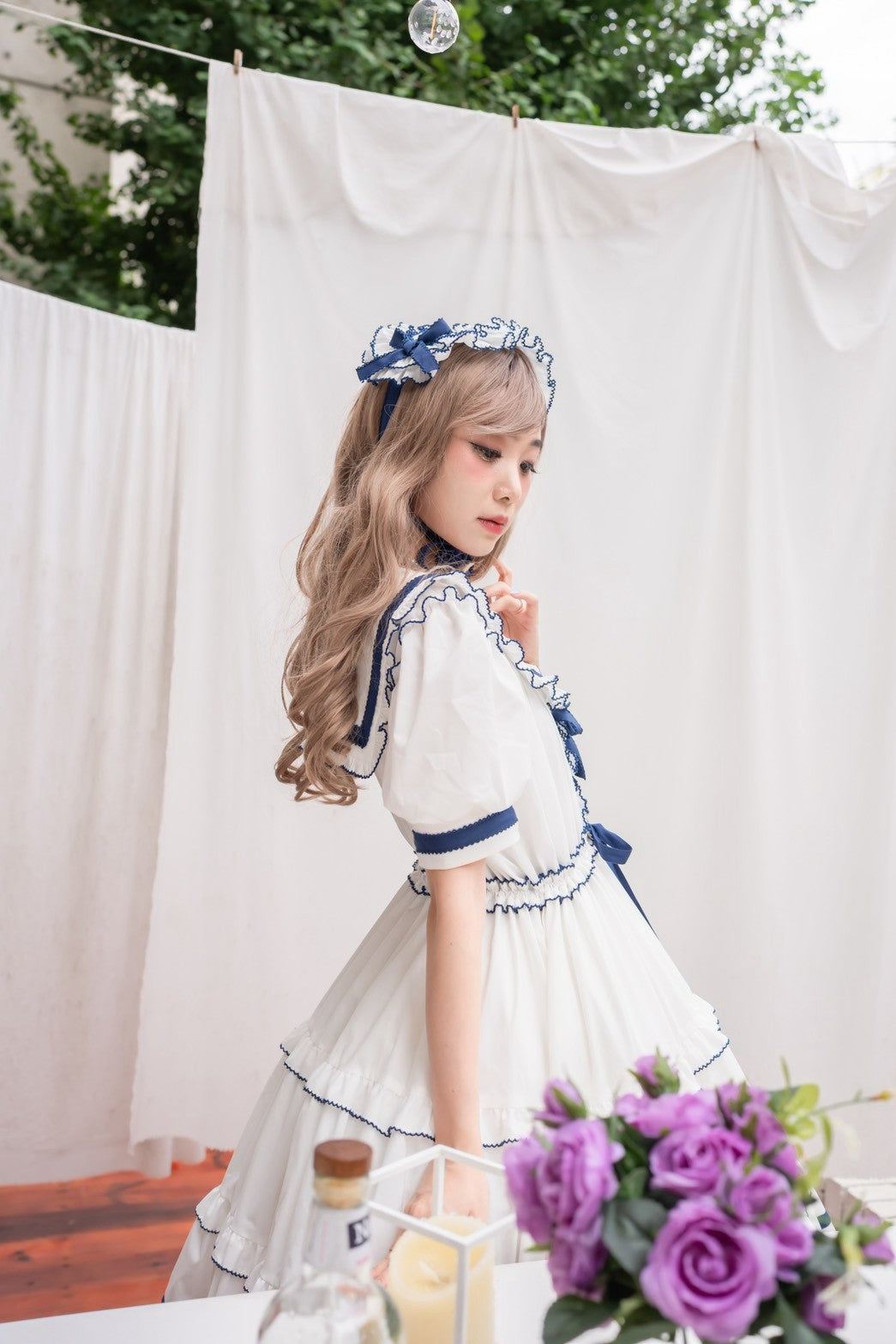 【Baroque】バロック　★ご予約受付中★　Perles de roséeセーラーヘッドドレス　4色展開　