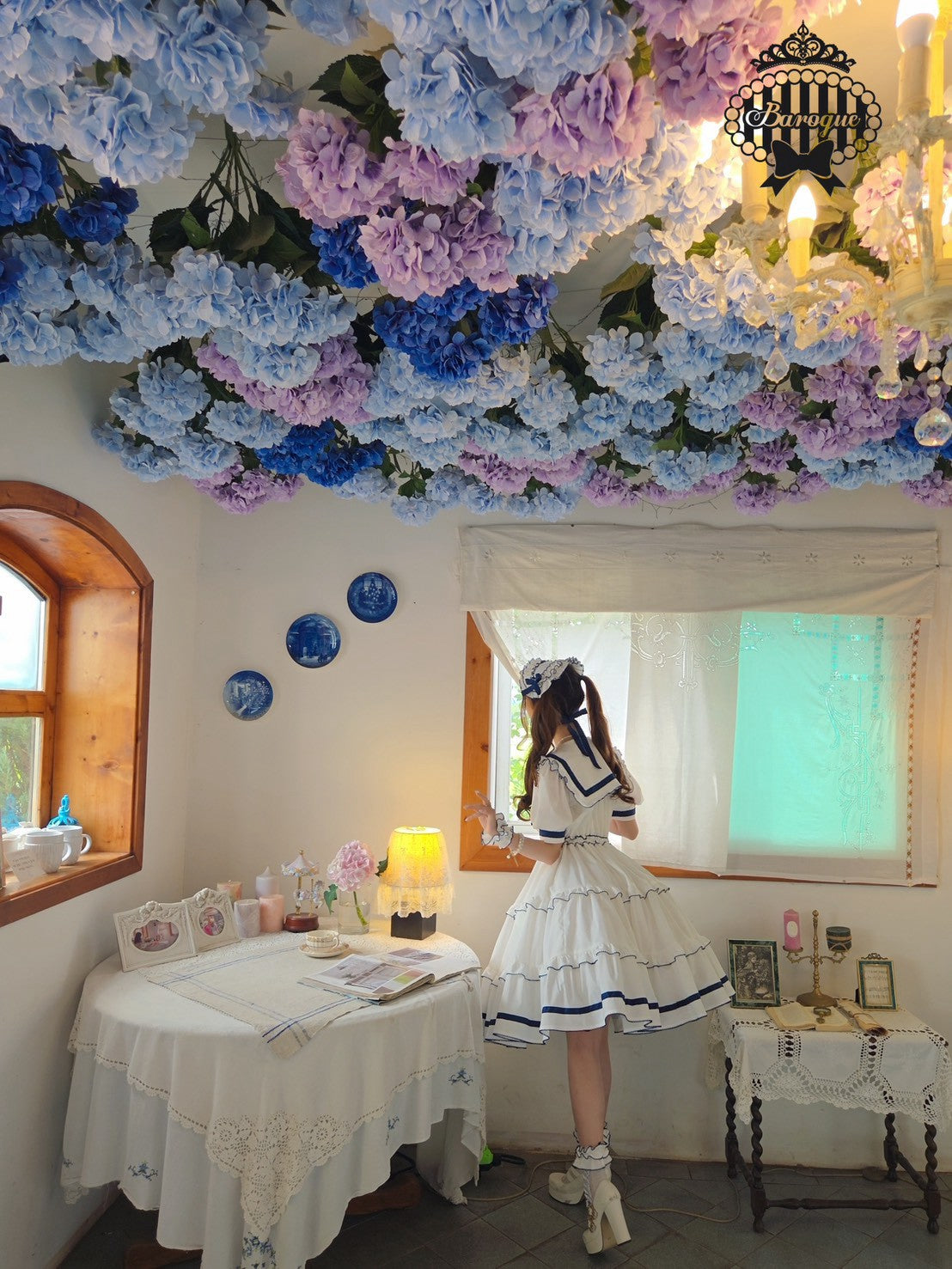 【Baroque】バロック　★ご予約受付中★　Perles de rosée セーラーヘアリボンピンセット　4色展開　