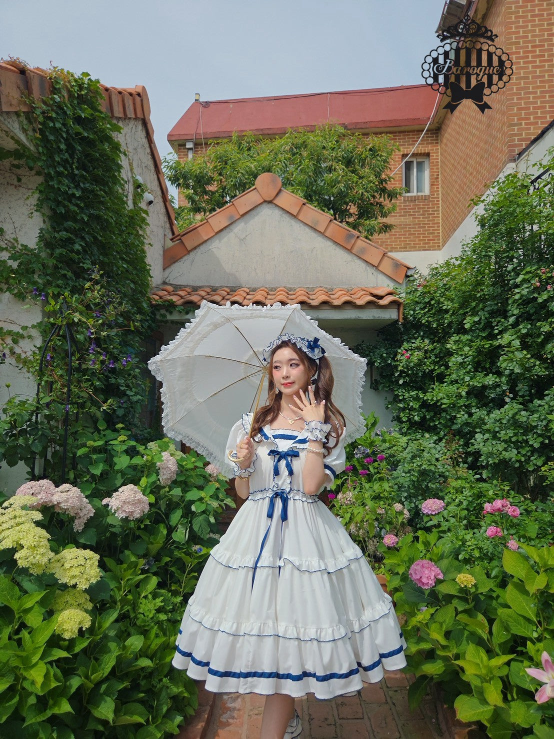 【Baroque】バロック　★ご予約受付中★　Perles de roséeセーラーワンピース　4色展開　M~L/XL