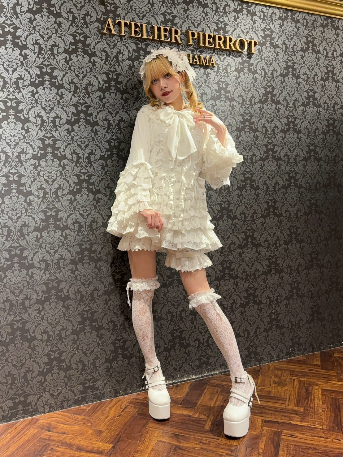 【ATELIER PIERROT】　★Reserviertes Produkt★ Black Unfug-CardiganWhite/Bordeaux/Purple/Black×White/Black