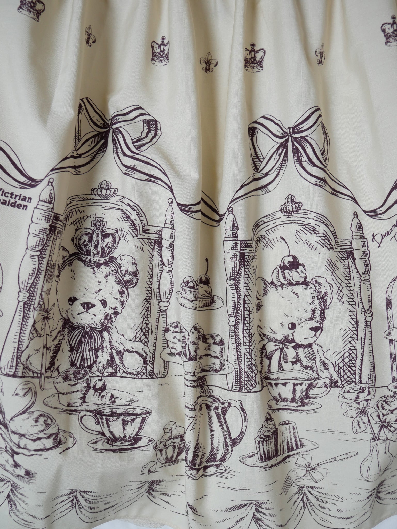 【Victorian maiden】ヴィクトリアンメイデン　ロイヤルベアミリィクロップドスカート　クリーム/ボルドー/ダークネイビー ★受注期間受注期間 12月15日(月)まで★