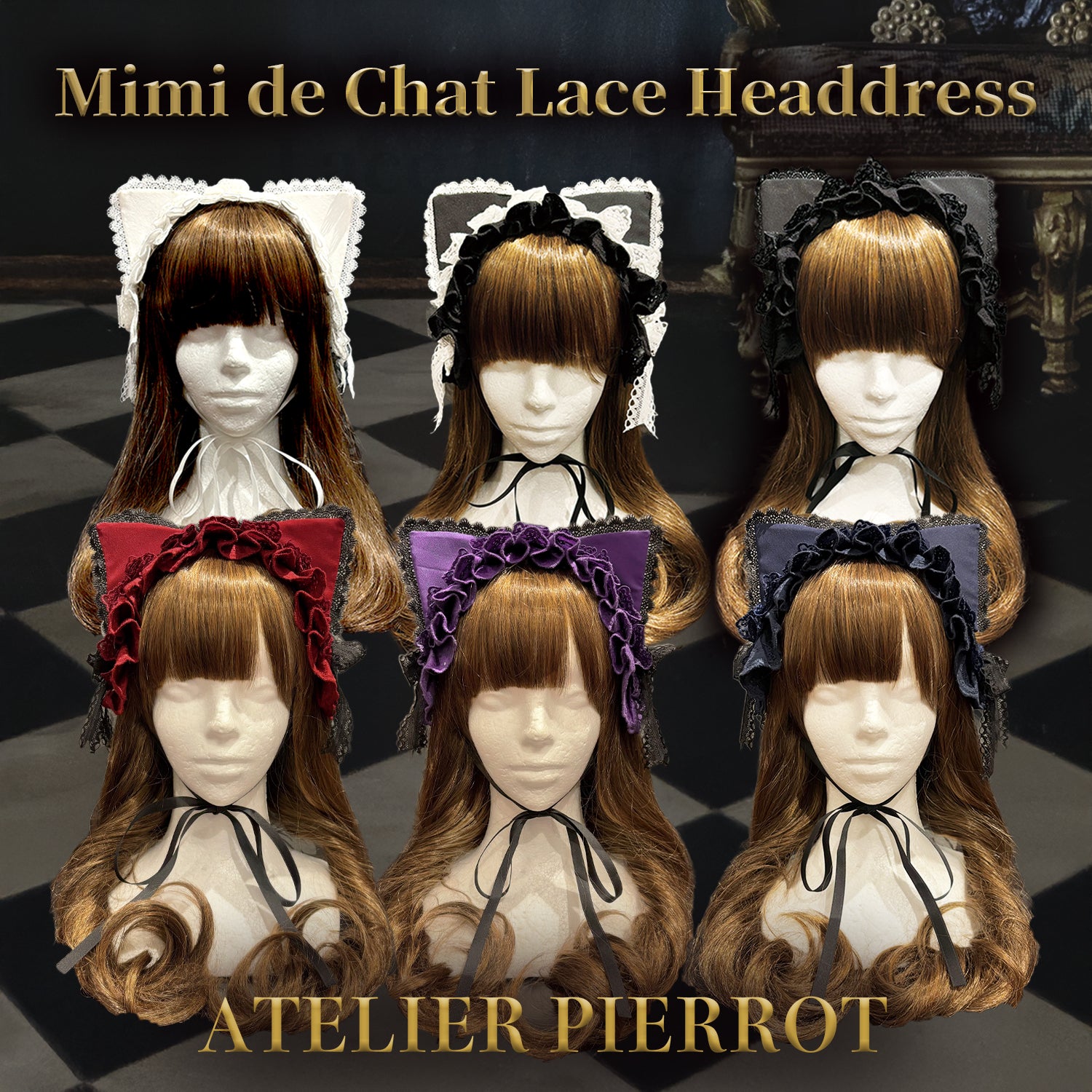 アトリエピエロ　猫耳ヘッドドレス ATELIER PIERROT】 ☆ご予約受付中☆ Mimi de Chat Lace Headdress