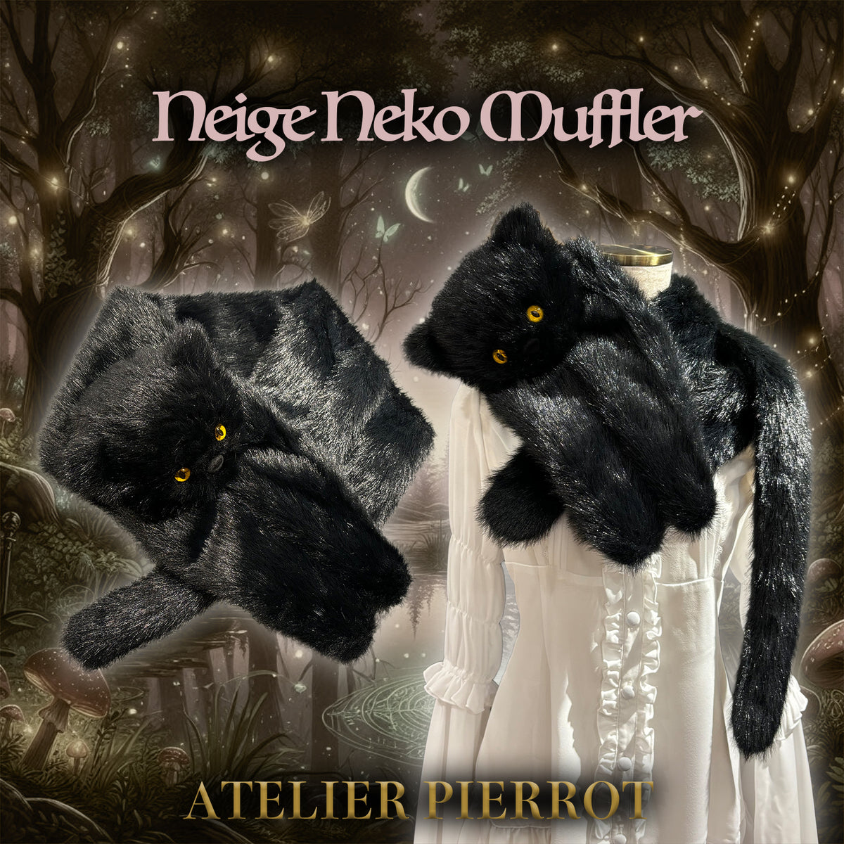 ATELIER PIERROT】 Neige Neko Muffler -Gothic Lolita Muffler 