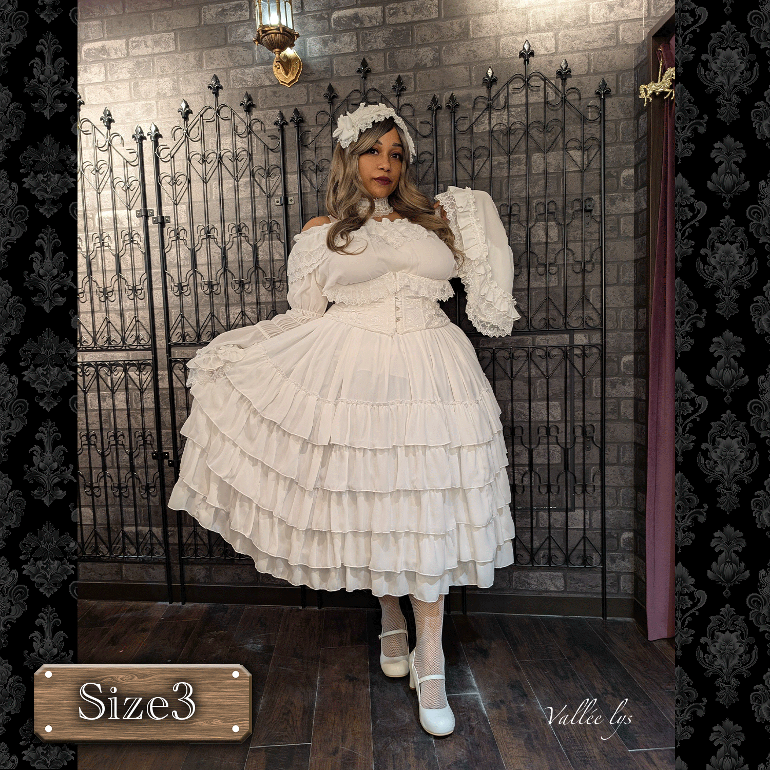[Vallee Lys] Valleris Fleur de Brume Corset White/Pink/Bordeaux/Navy/Black Plussize★주문 기간은 2025 년 8 월 3 일까지★