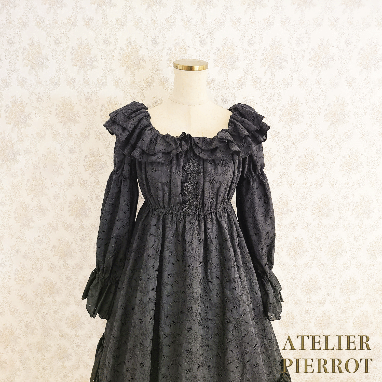 【ATELIER PIERROT】　Josephine Dress　Ivory/Mint/Pink/ Black