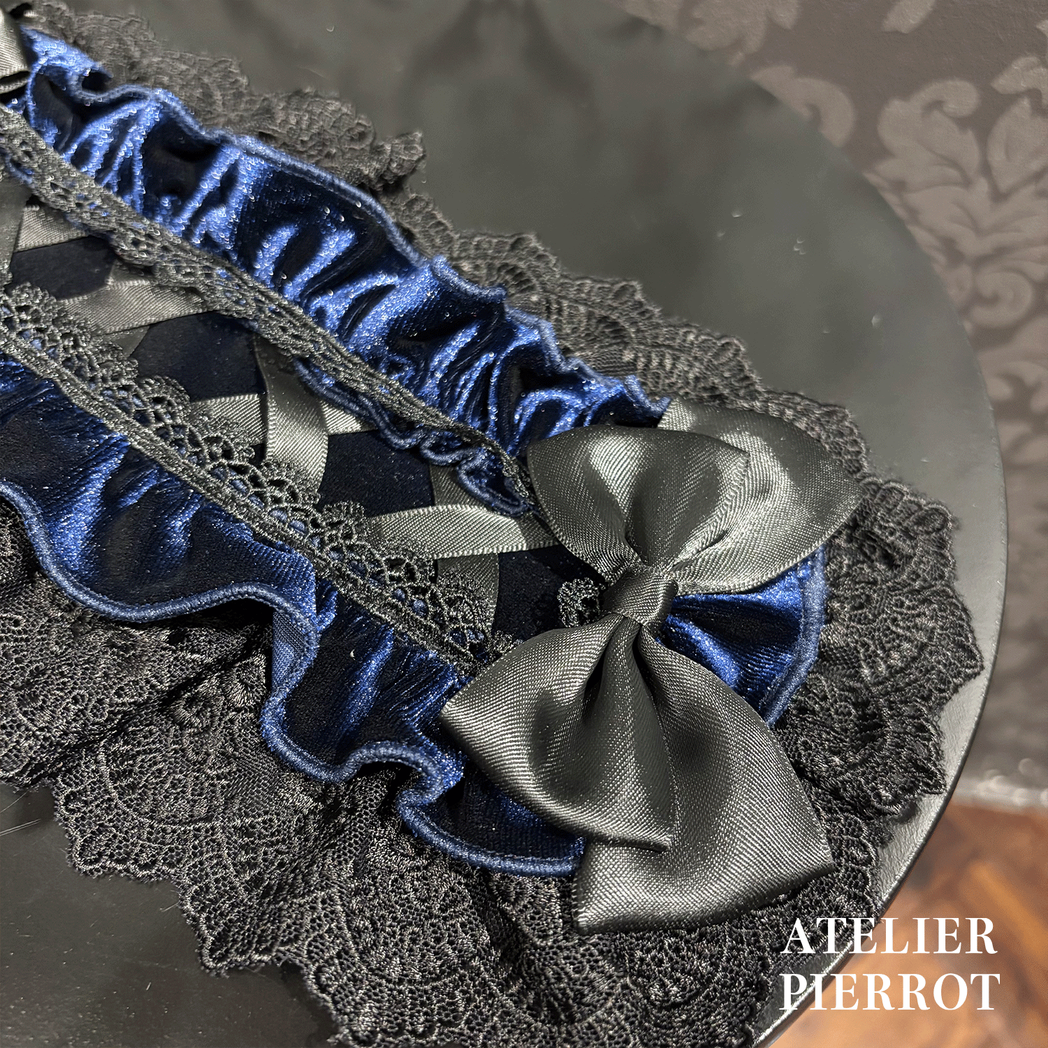 【ATELIER PIERROT】 Adenophora Kopfschmuck Bordeaux/Marine/Schwarz ★Geplant, Mitte September bis zum Ende veröffentlicht zu werden★