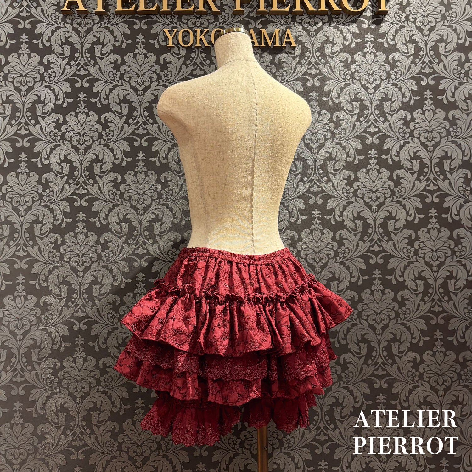 【ATELIER PIERROT] Sanctuaire Spitzenschubladen Weiß/Bordeaux/Schwarz