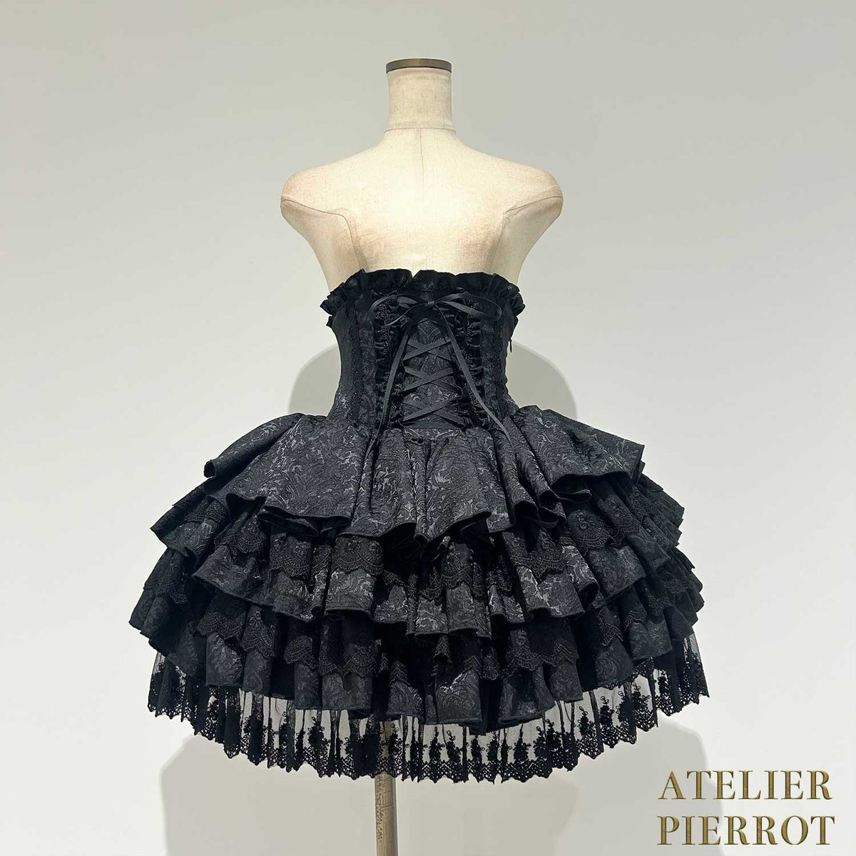 【ATELIER PIERROT】　Royal Nocturne Mini Corset Skirt　ホワイト/ピンク/ワイン/グリーン/ネイビー/ブラック