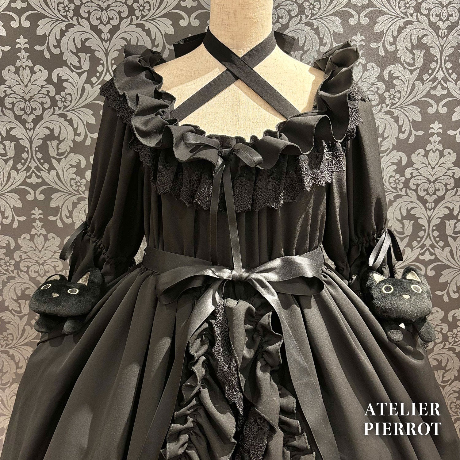 【ATELIER PIERROT】 ★Ahora aceptando reservas★Vestido Nocturno NegroWhite/Marfil/Purple/Navy/Black