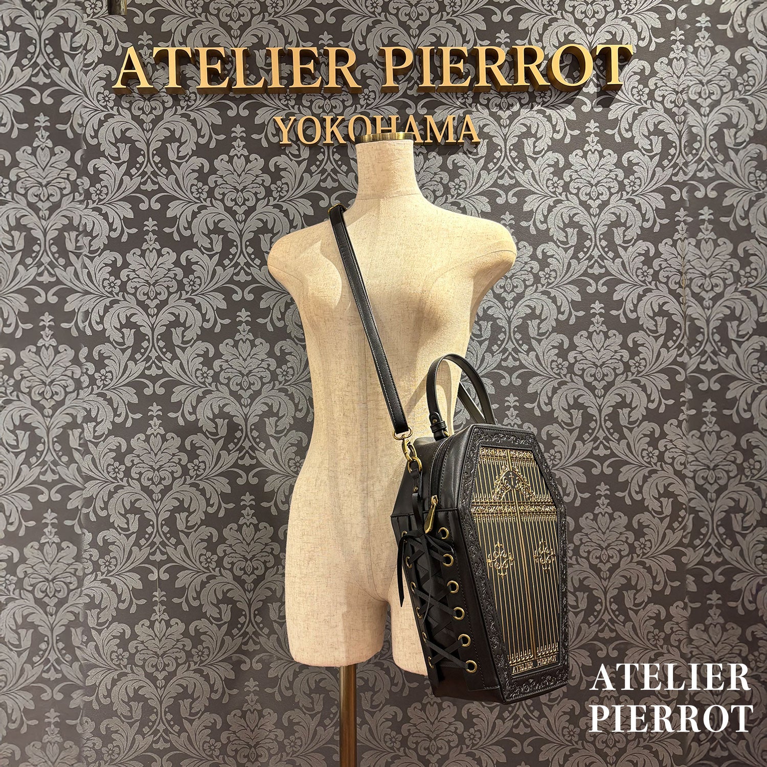 【ATELIER PIERROT】Iron Gate Coffin Bag　ボルドー×ゴールド/ネイビー×シルバー/ブラック×ゴールド