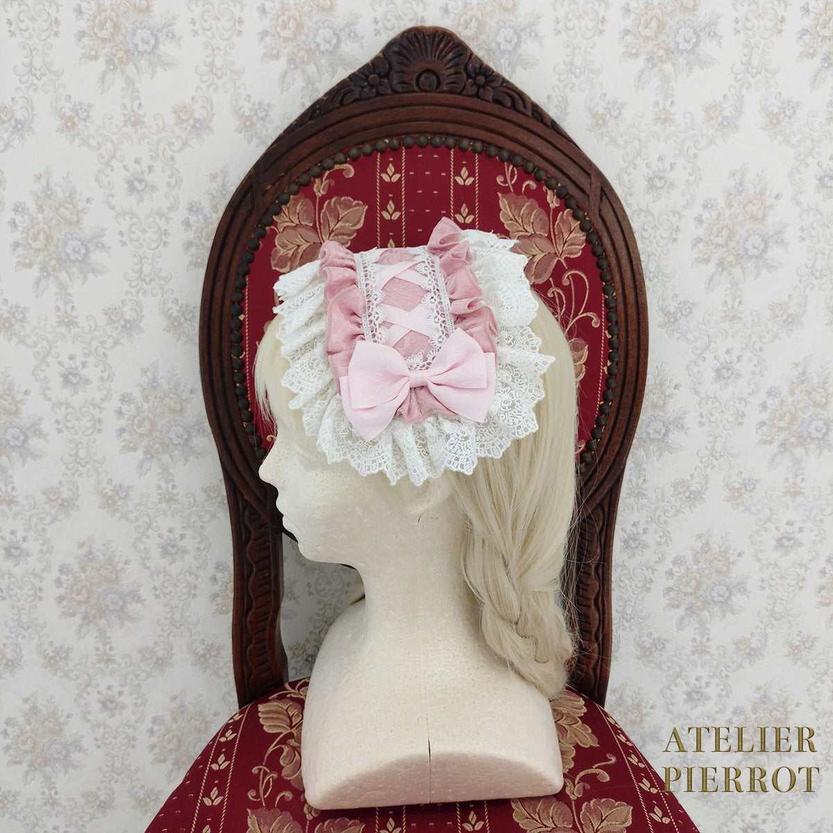 【ATELIER PIERROT】　Royal Nocturne Headdress　ホワイト/ピンク/ワイン/グリーン/ネイビー/ブラック