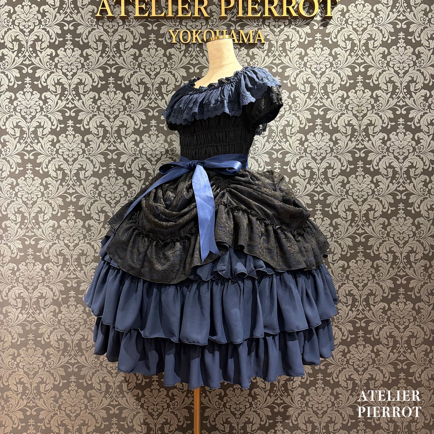 【ATELIER PIERROT】　Ruined Castle Dress　New colorWhite/Bordeaux/New colorPurple/Navy/White×Black/Black　