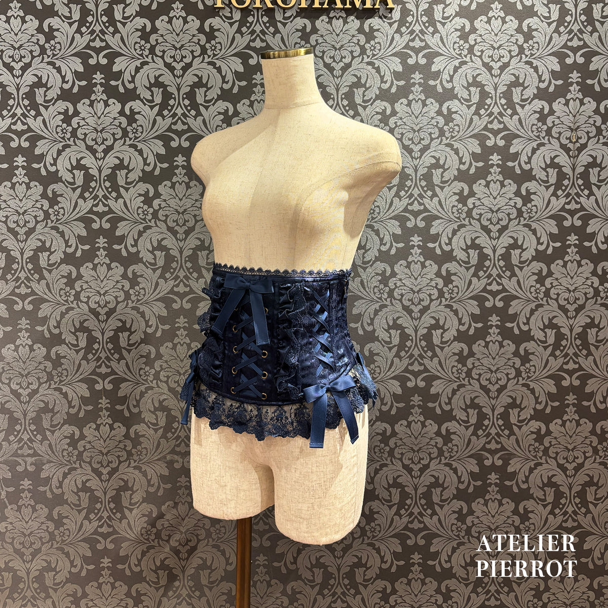 　【ATELIER PIERROT】　★現已接受預訂★ Chérie 荷葉邊緊身胸衣White/Bordeaux/Navy/Black