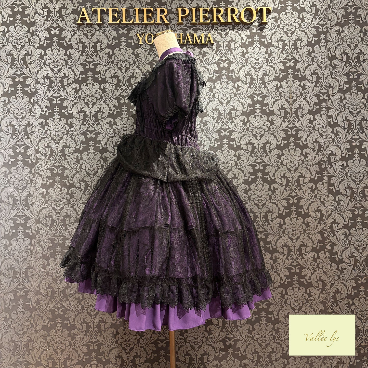 [Vallée lys] Valée Mellow Melody Dress new colorWhite/Bordeaux×Black/Navy×Black/New colorPurple×Black/Black×White/Black