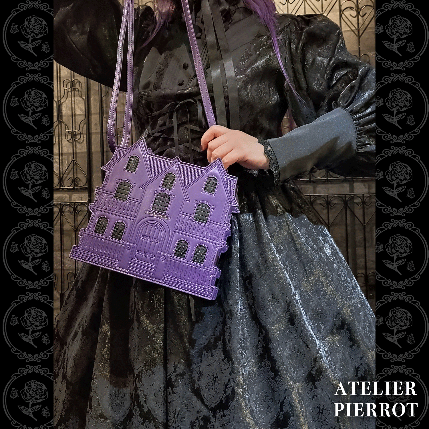 【ATELIER PIERROT】　Haunted House Pochette　ホワイト/パープル/ブラック　★11月中旬〜下旬発売★
