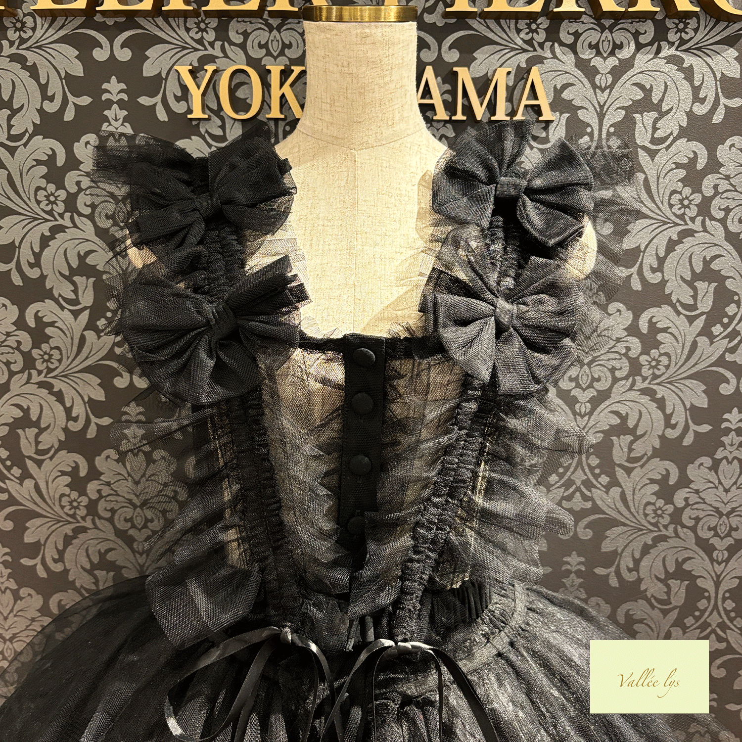 【Vallée lys】ヴァレリス　Nocturne Tulle Harness　ホワイト/ピンク/ボルドー/パープル/グレー/ブラック　★4月中旬~下旬発売★　