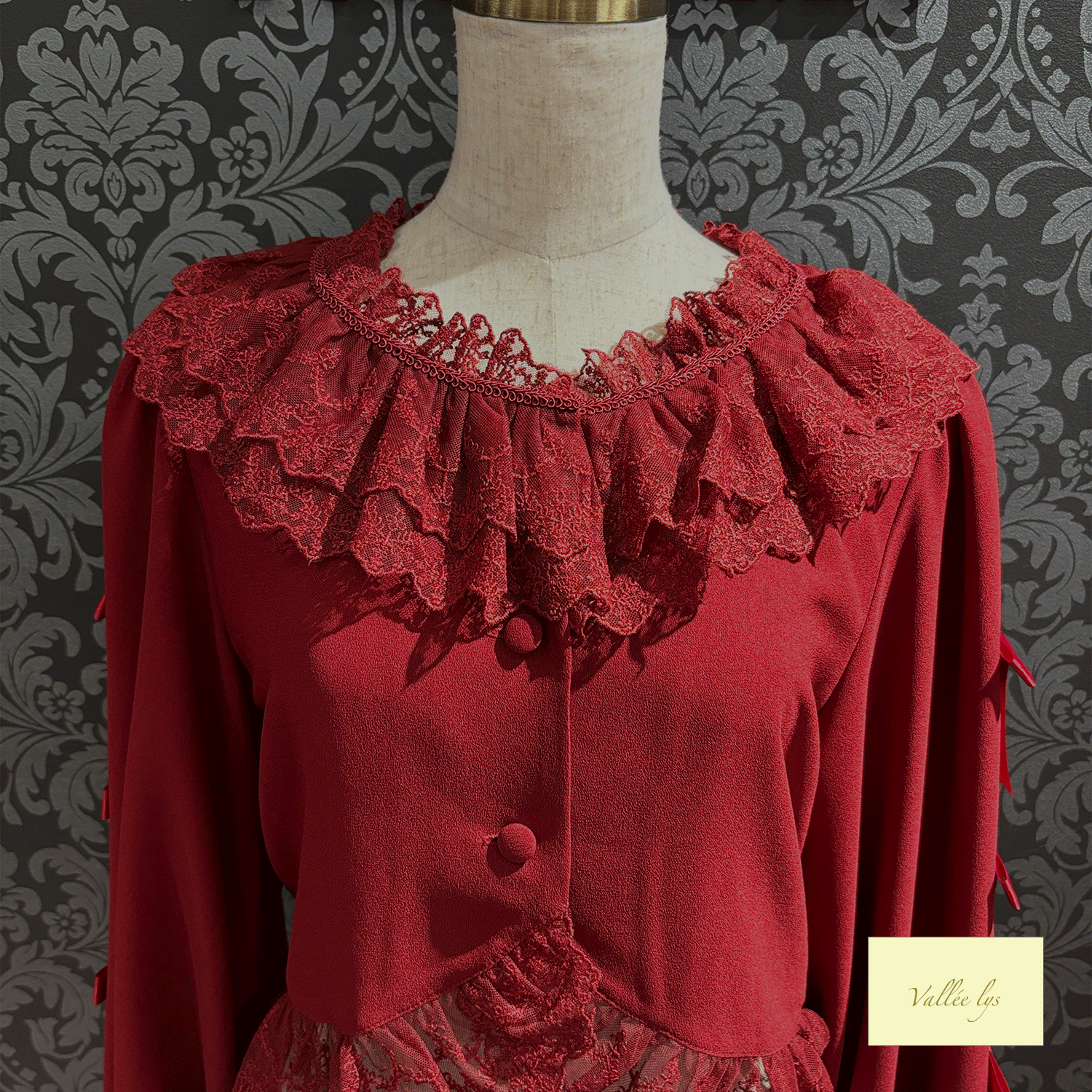 [Vallee Lys] Valleris Sugar Lace Ribbon Bolero白色/波尔多/海军/黑色