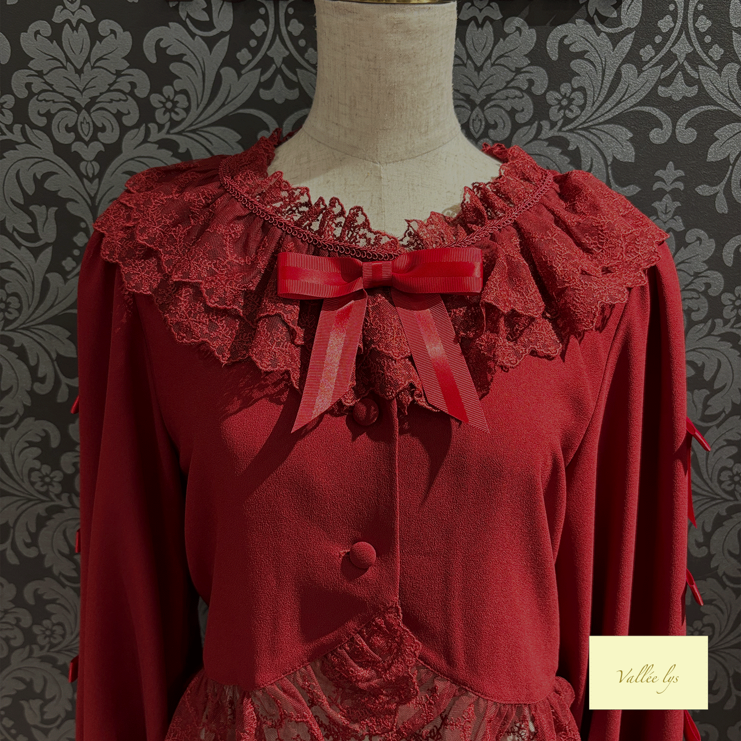 [Vallee Lys] Valleris Sugar Lace Ribbon Bolero白色/波尔多/海军/黑色