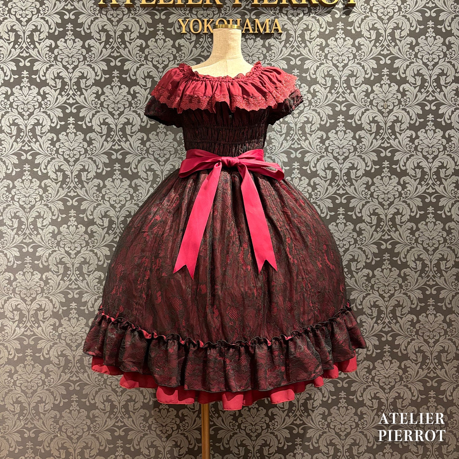 【ATELIER PIERROT】　Ruined Castle Dress　New colorWhite/Bordeaux/New colorPurple/Navy/White×Black/Black　