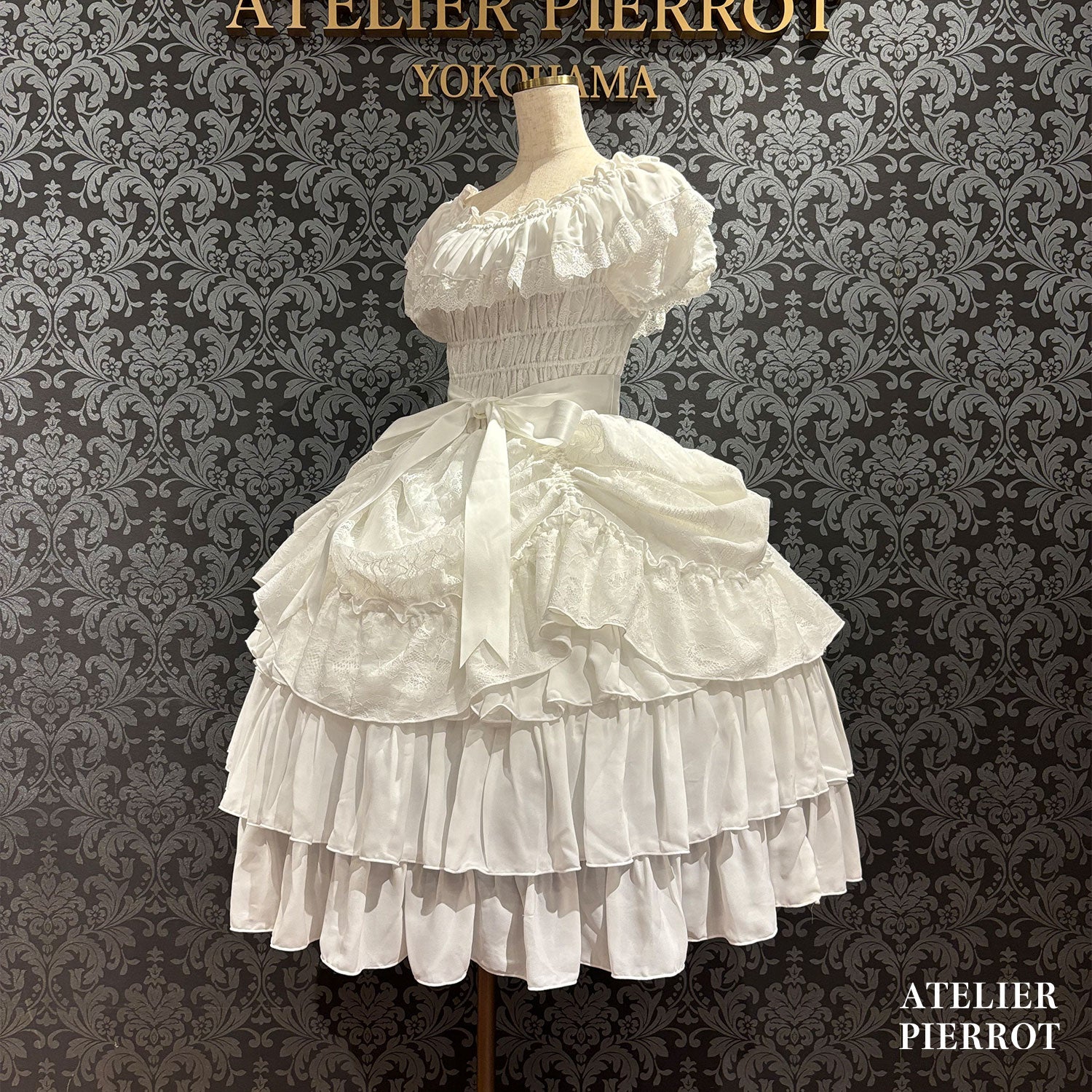 【ATELIER PIERROT】　Ruined Castle Dress　New colorWhite/Bordeaux/New colorPurple/Navy/White×Black/Black　