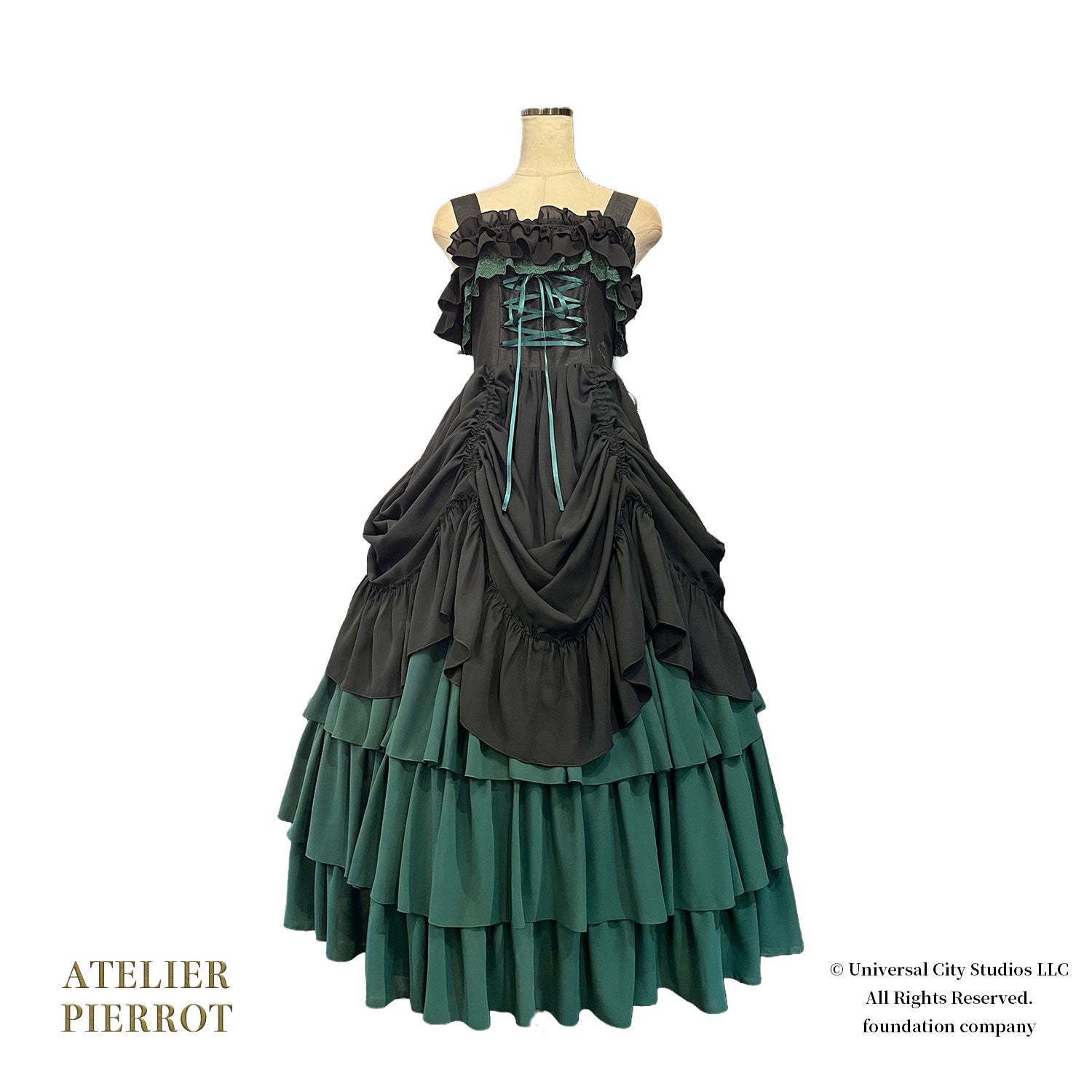 【ATELIER PIERROT] WICKED/Elphaba's Long Bustle JSK Noir x Vert/Noir x Noir