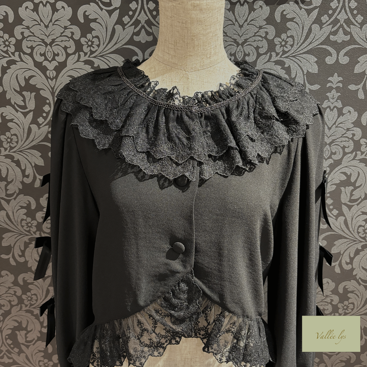 [Vallee Lys] Valleris Sugar Lace Ribbon Bolero白色/波尔多/海军/黑色