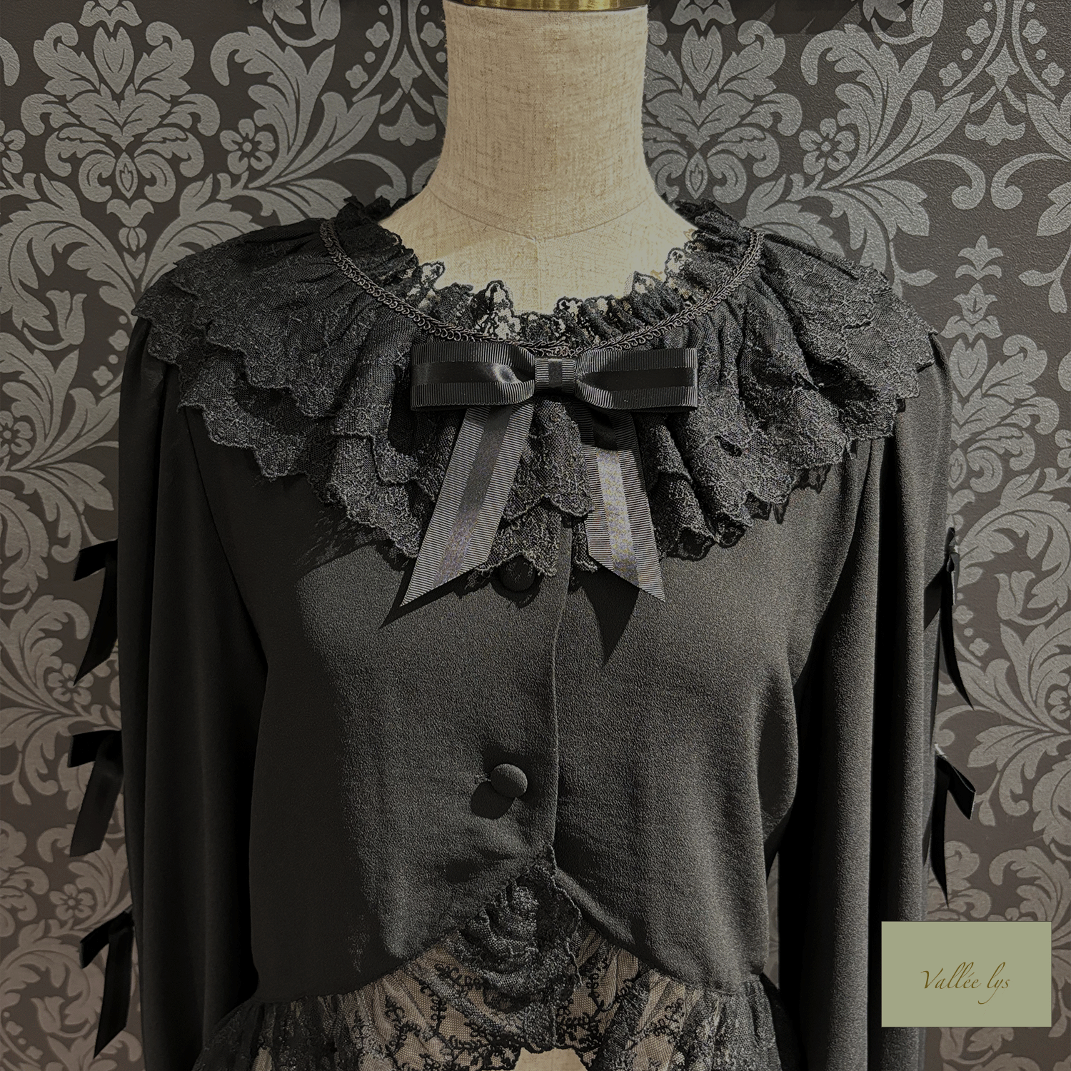 [Vallee Lys] Valleris Sugar Lace Ribbon Bolero白色/波尔多/海军/黑色