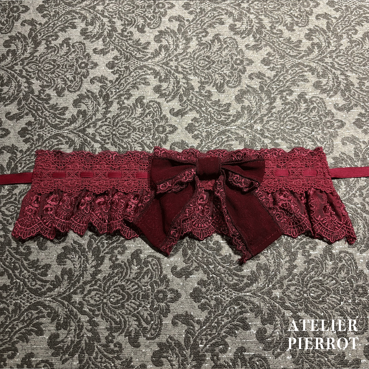 【ATELIER PIERROTLACE GRACE Choker White/Bordeaux/Purple/Green/Navy/Black★5 월 말에 출시되었습니다★