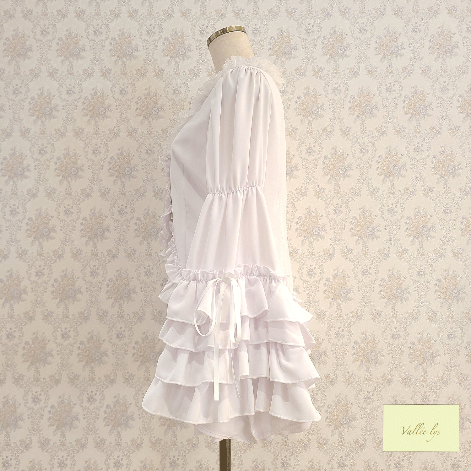 【Vallée lys】ヴァレリス　　Fairy Tale Ruffle Chiffon Bolero　White/ Black