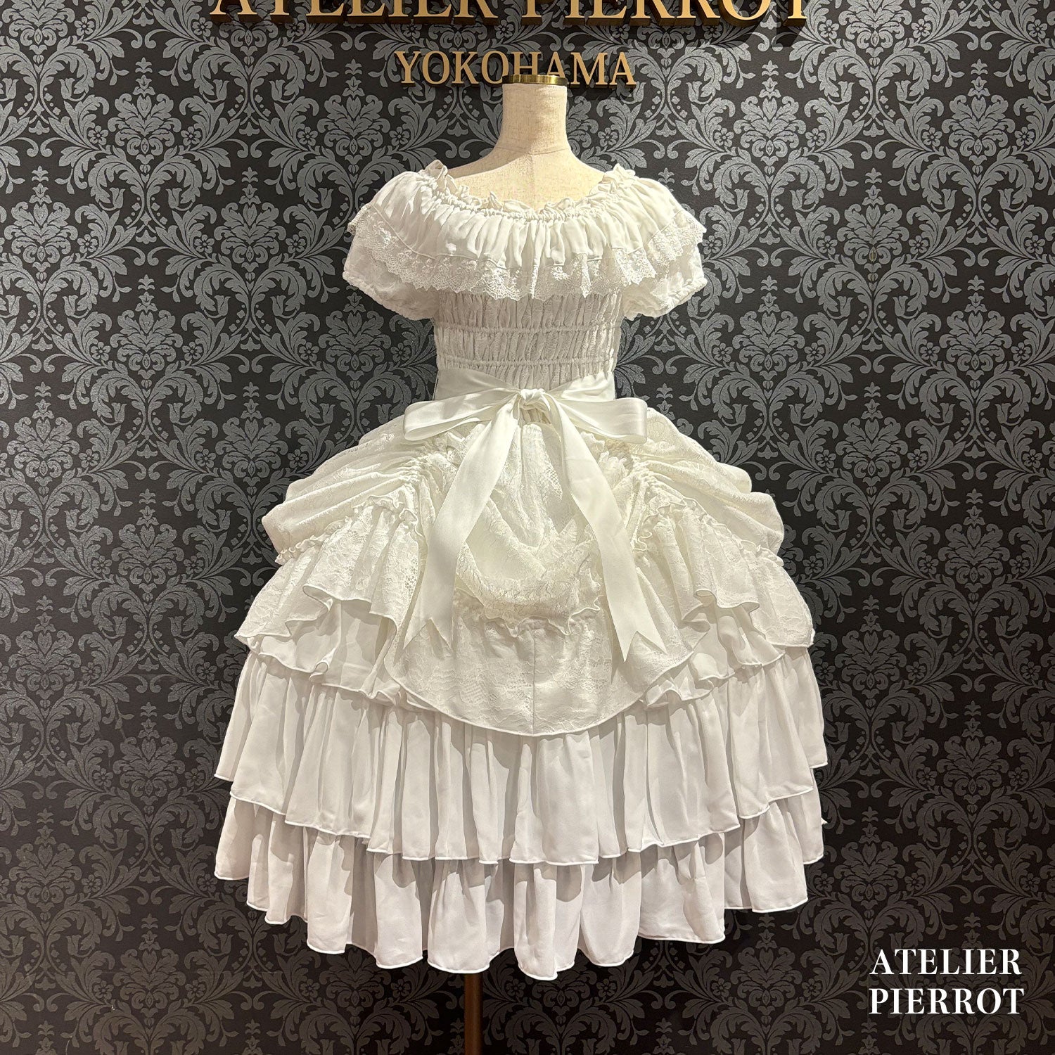 【ATELIER PIERROT】　Ruined Castle Dress　New colorWhite/Bordeaux/New colorPurple/Navy/White×Black/Black　