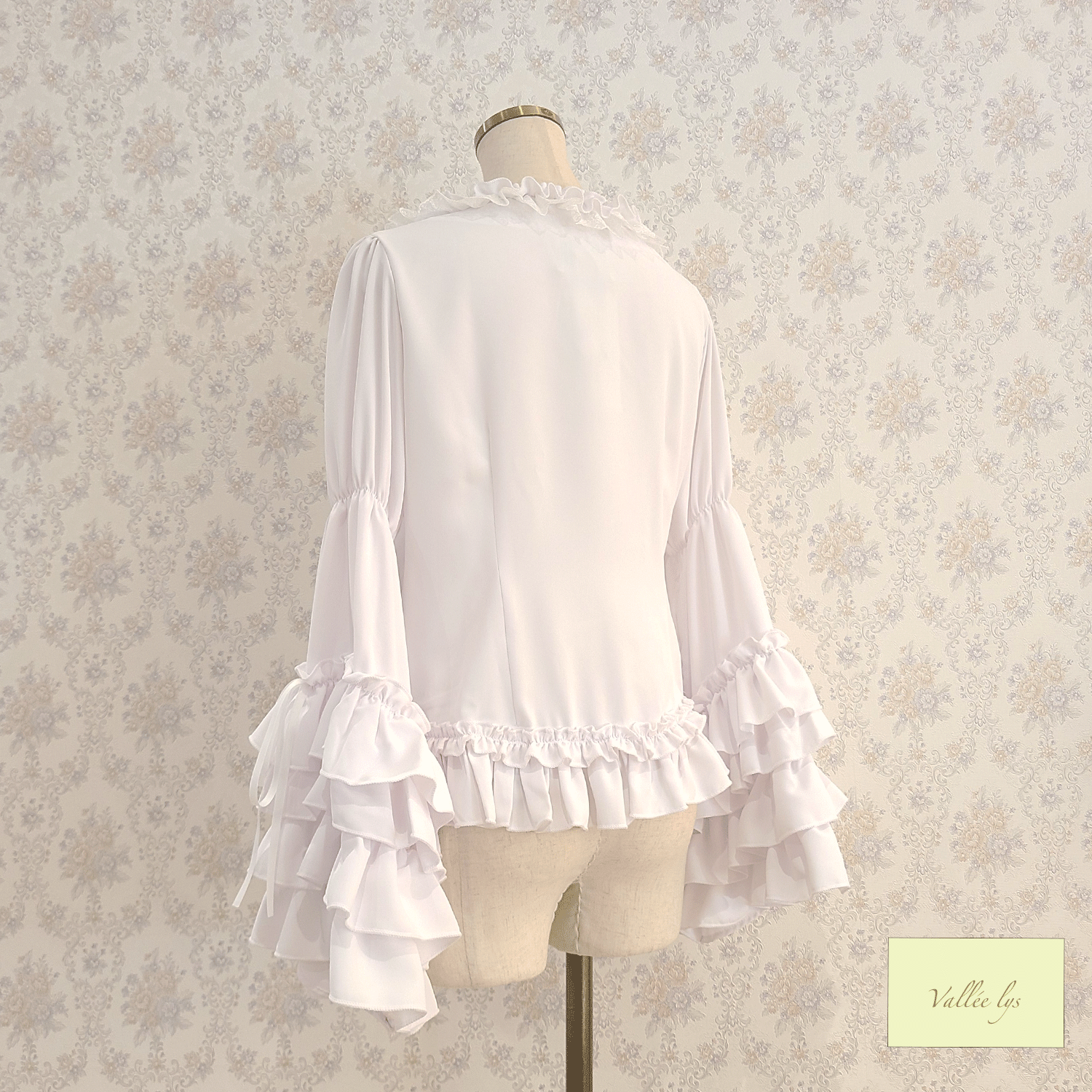 【Vallée lys】ヴァレリス　　Fairy Tale Ruffle Chiffon Bolero　White/ Black