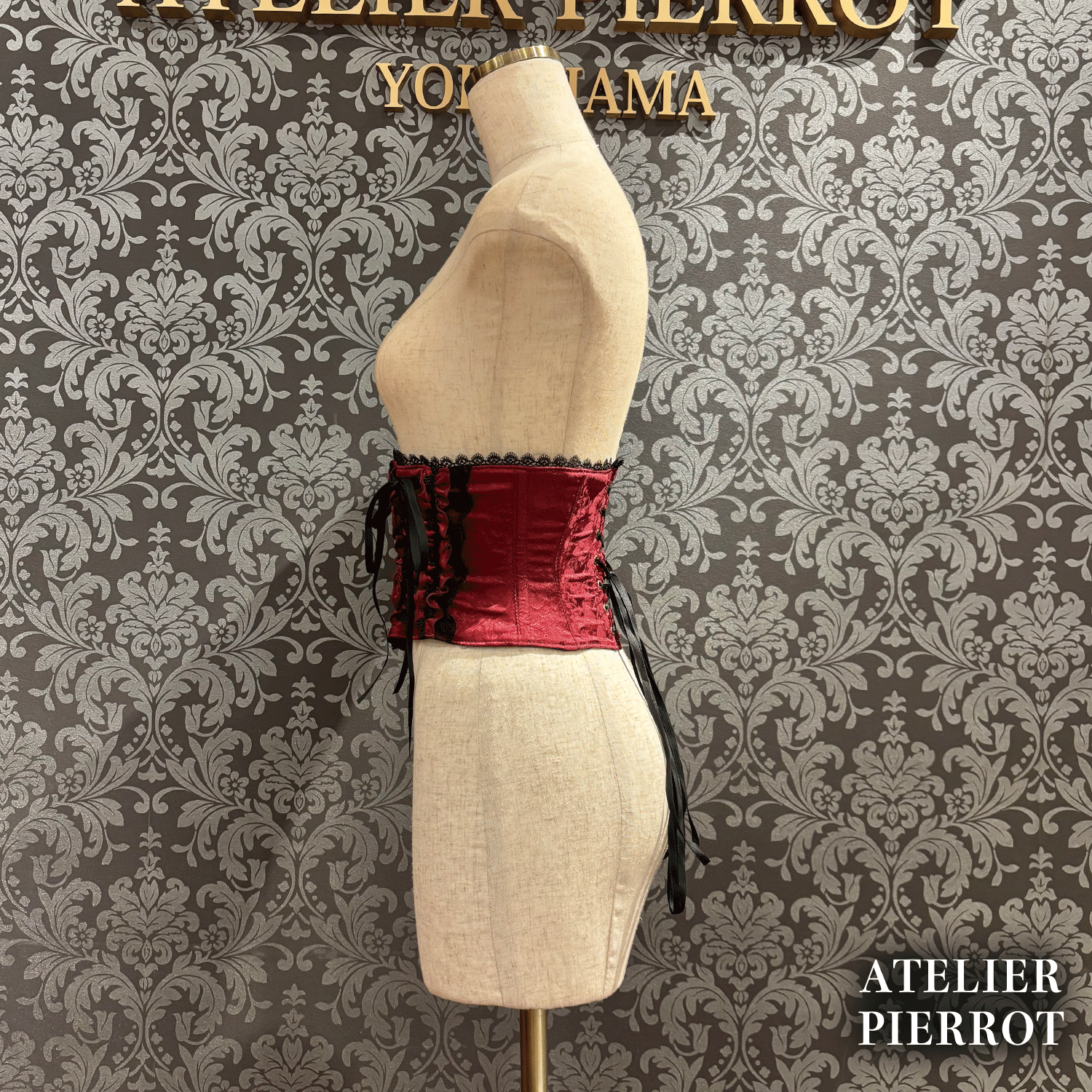 【ATELIER PIERROT】　Thorned Rose Corset　ホワイト/ボルドー/パープル/ネイビー/ブラック×ホワイト/ブラック　★11月中旬〜下旬発売★