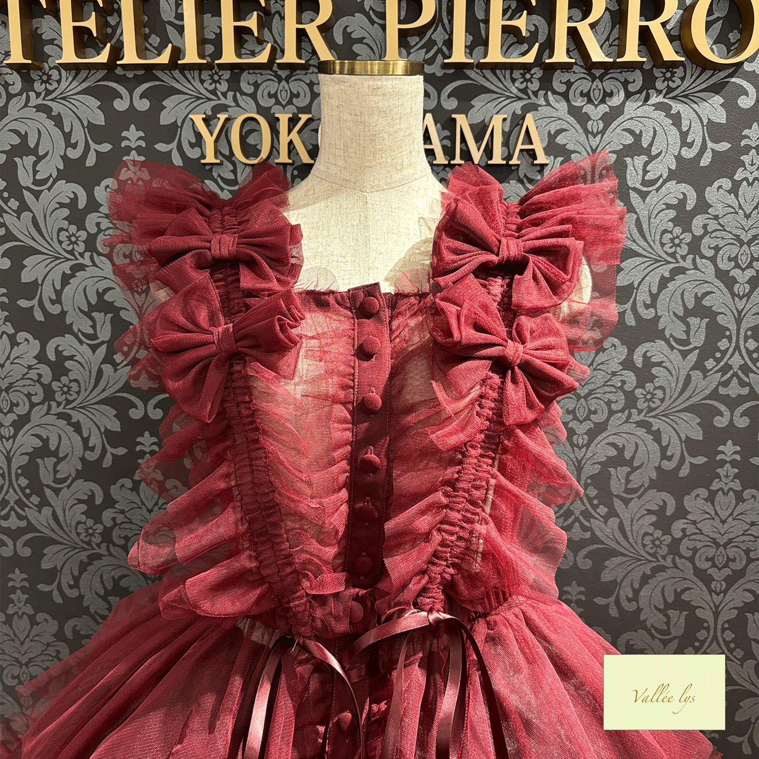 【Vallée lys】ヴァレリス　Nocturne Tulle Jumper Skirt　ホワイト/ボルドー/パープル/ブラック　★4月中旬~下旬発売★