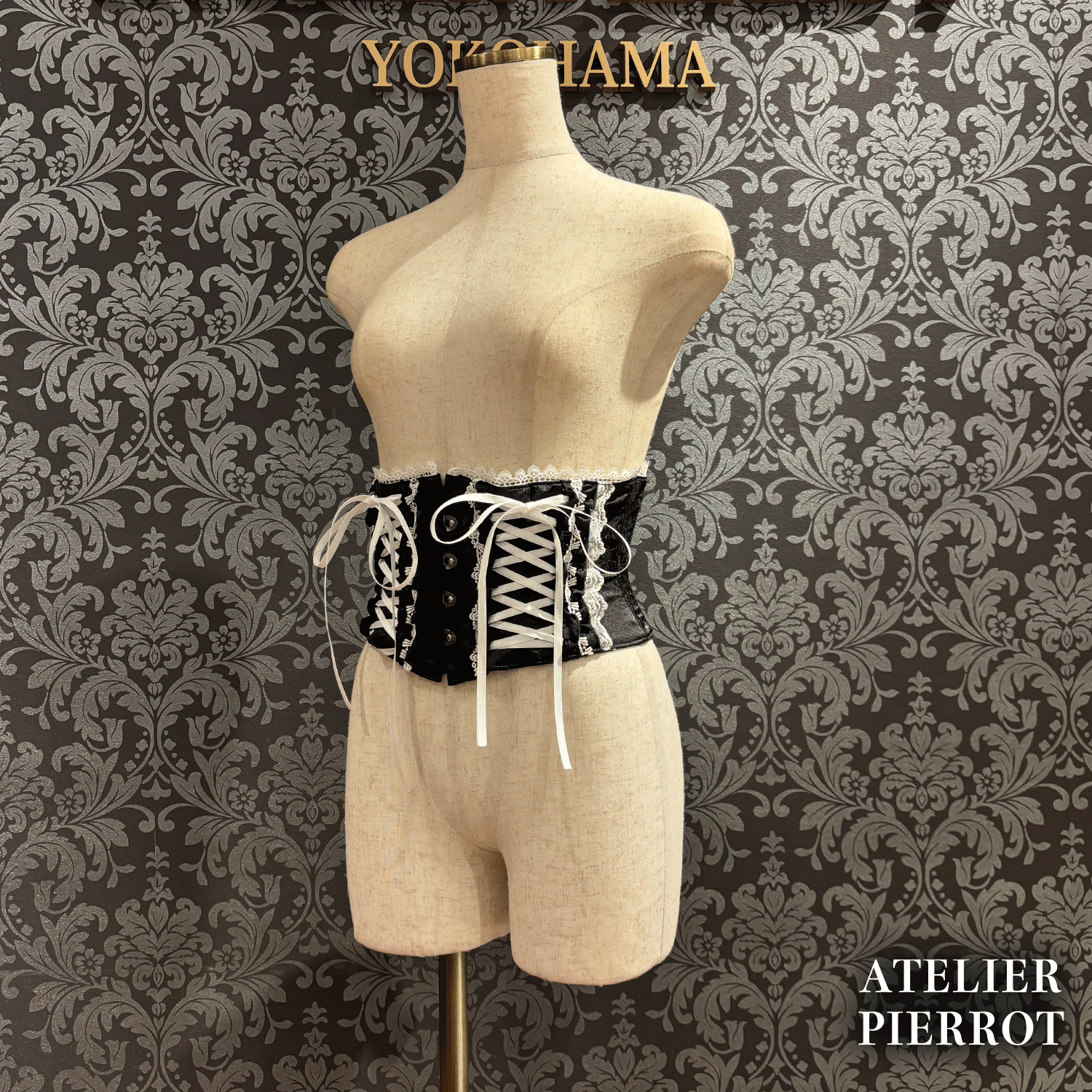 【ATELIER PIERROT】　Thorned Rose Corset　ホワイト/ボルドー/パープル/ネイビー/ブラック×ホワイト/ブラック　★11月中旬〜下旬発売★